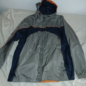 Men's Brown and Black Hooded Jacket